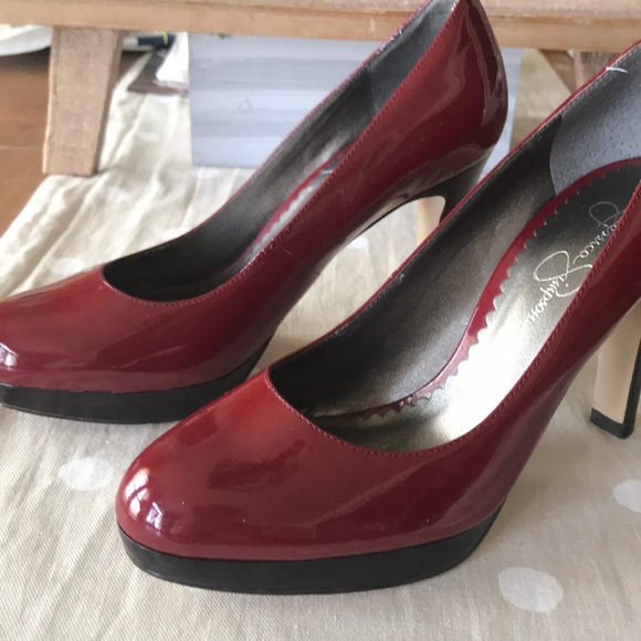 Jessica Simpson Red Patent Leather Heels - Picture 2 of 6